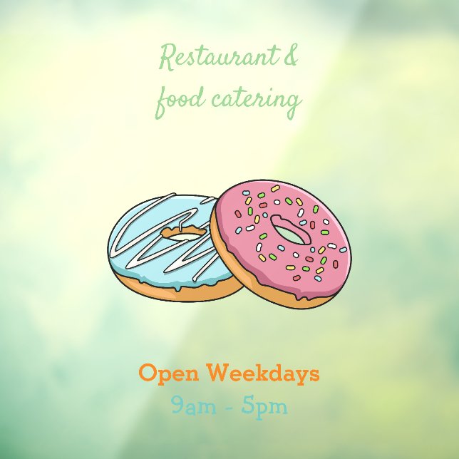 Autocollant Pour Fenêtre Illustration de Donut (Feuille 3)