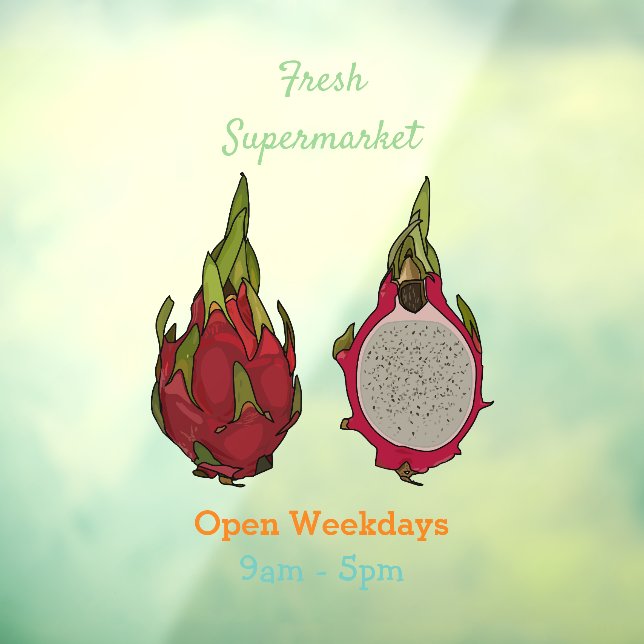 Autocollant Pour Fenêtre Illustration de dragon fruit (Feuille 3)