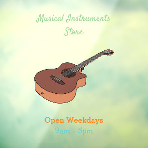 Autocollant Pour Fenêtre Illustration de guitare acoustique