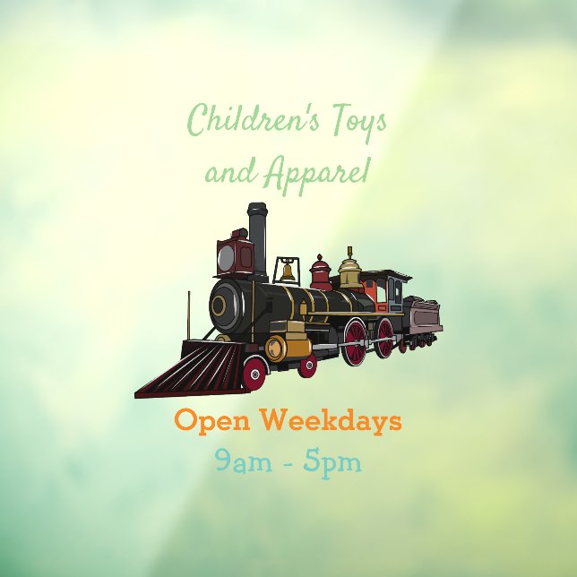 Autocollant Pour Fenêtre Illustration de la locomotive à vapeur (Feuille 3)