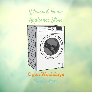 Autocollant Pour Fenêtre Illustration de la machine à laver