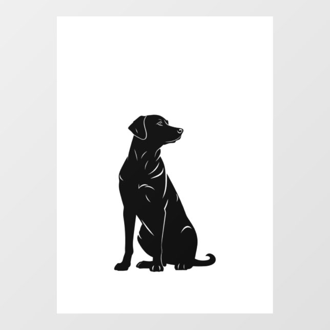 Autocollant Pour Fenêtre Illustration de la silhouette du labrador noir (Feuille)