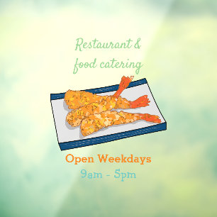 Autocollant Pour Fenêtre Illustration de la tempura crevette