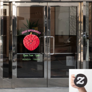 Autocollant Pour Fenêtre Illustration de litchee rose mignon