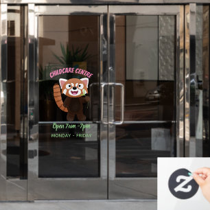 Autocollant Pour Fenêtre Illustration de panda rouge mignon