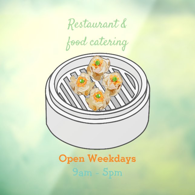 Autocollant Pour Fenêtre Illustration de Shumai dim sum (Feuille 3)