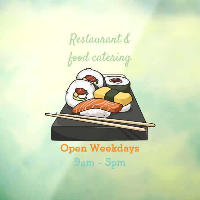 Autocollant Pour Fenêtre Illustration de sushi (Feuille 3)