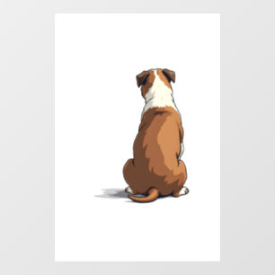 Autocollant Pour Fenêtre Illustration de vue arrière de bouledogue vintage 