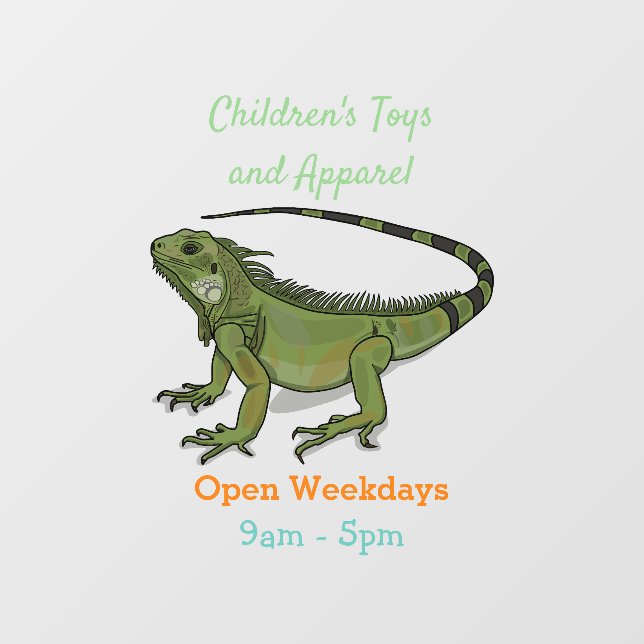 Autocollant Pour Fenêtre Illustration d'Iguana (Feuille)