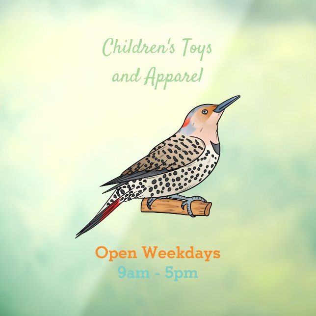 Autocollant Pour Fenêtre Illustration d'oiseau de scintillement du Nord (Feuille 3)