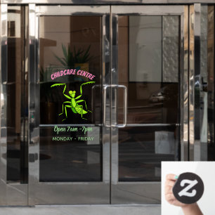 Autocollant Pour Fenêtre Illustration drôle de mante verte en prière