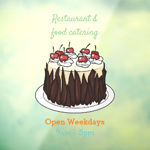 Autocollant Pour Fenêtre Illustration du gâteau de la Forêt-Noire