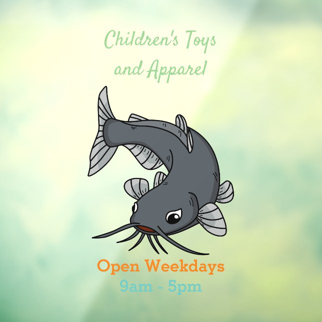 Autocollant Pour Fenêtre Illustration du poisson-chat mignon (Feuille 3)