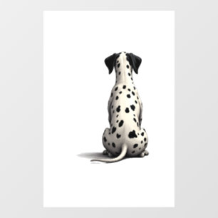 Autocollant Pour Fenêtre Illustration d'un chien dalmatien vintage vu de do
