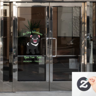 Autocollant Pour Fenêtre Illustration d'un diable de Tasmanie affamé