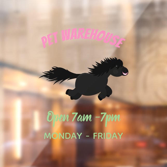 Autocollant Pour Fenêtre Illustration d'un poney de Shetland mignon (Feuille 2)