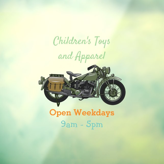 Autocollant Pour Fenêtre Illustration d'une moto de croiseur militaire (Feuille 3)