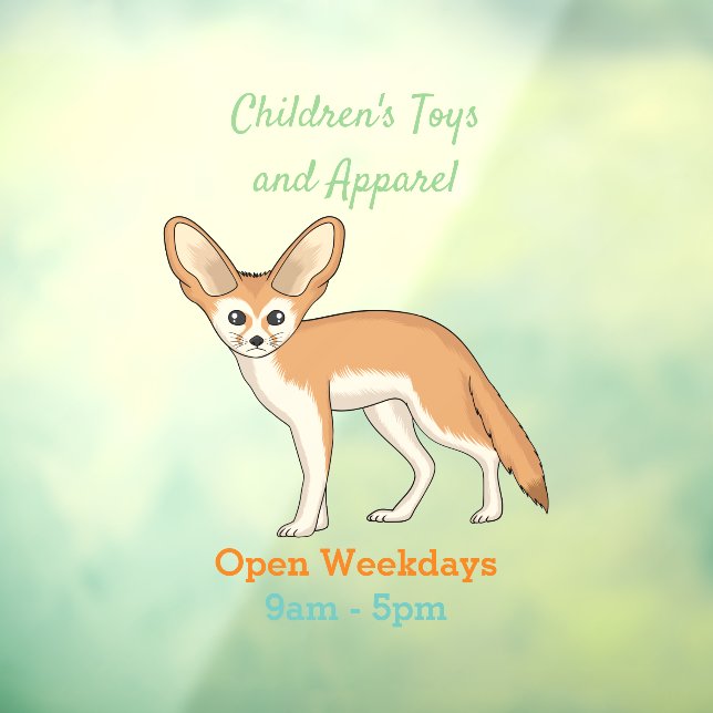 Autocollant Pour Fenêtre Illustration Fennec fox (Feuille 3)