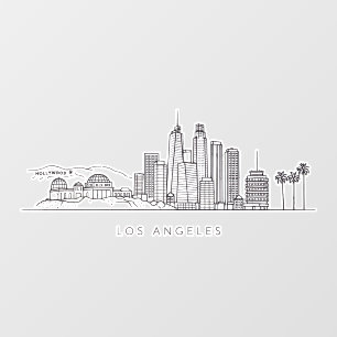 Autocollant Pour Fenêtre Illustration minimaliste de la skyline de Los Ange