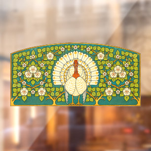 Autocollant Pour Fenêtre Illustration vintage Art Nouveau de dindon
