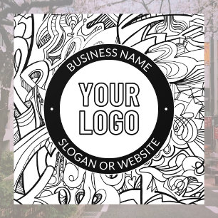 Autocollant Pour Fenêtre Illustrations de ligne moderne et votre logo avec