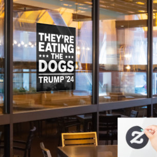 Autocollant Pour Fenêtre Ils mangent les chiens Débat drôle Citation Trump