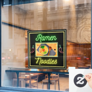 Autocollant Pour Fenêtre Image de l'avant du bol de nouilles du restaurant