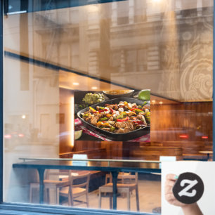 Autocollant Pour Fenêtre Image de nourriture de restaurant mexicain Fajitas