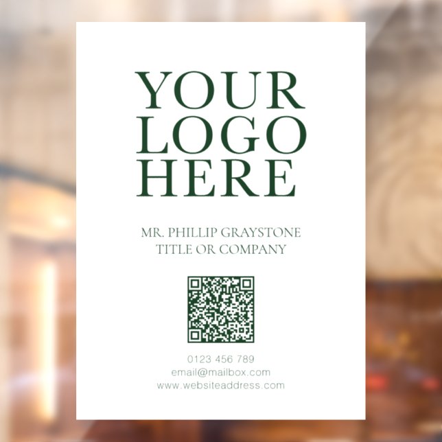 Autocollant Pour Fenêtre Image de votre logo moderne Code QR vert et blanc (Feuille 2)