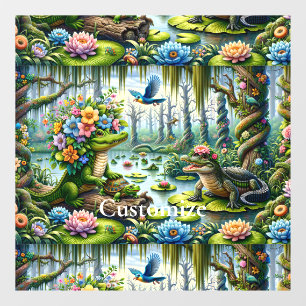 Autocollant Pour Fenêtre Imaginaire alligator marécage Thunder_Cove