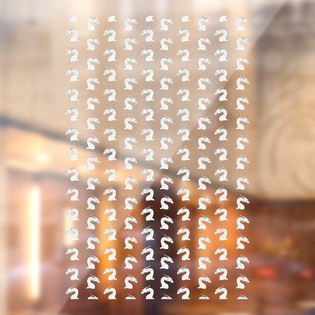 Autocollant Pour Fenêtre Imaginaire Dragon blanc (Feuille 2)