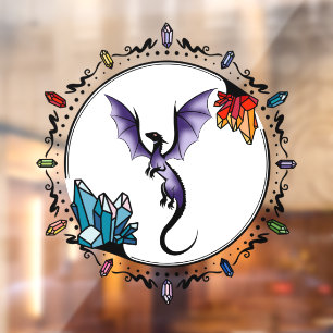 Autocollant Pour Fenêtre Imaginaire léger Gemstone Elégant Améthyste Dragon