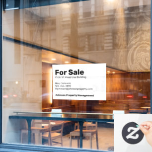Autocollant Pour Fenêtre Immeuble à vendre Nom Téléphone Courriel Entrepris