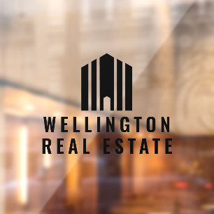 Autocollant Pour Fenêtre Immobilier Moderne Réaliseur de Logo Minimal