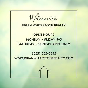 Autocollant Pour Fenêtre Immobilier Société sur mesure Immo Heures de burea