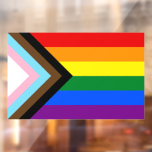 Autocollant Pour Fenêtre Indicateur de fierté de progression LGBTQ+