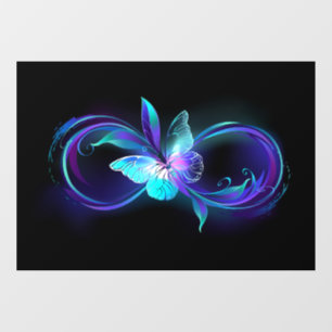 Autocollant Pour Fenêtre Infinité brillante avec papillon magique