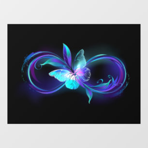 Autocollant Pour Fenêtre Infinité brillante avec papillon magique