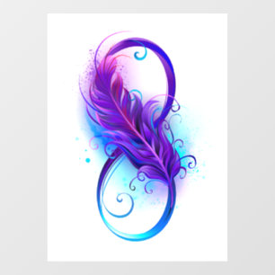 Autocollant Pour Fenêtre Infinity with purple feather