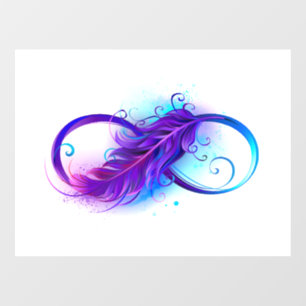 Autocollant Pour Fenêtre Infinity with purple feather