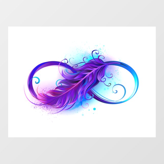 Autocollant Pour Fenêtre Infinity with purple feather (Feuille)