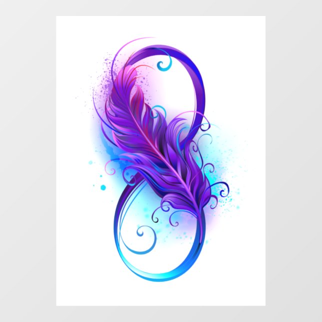 Autocollant Pour Fenêtre Infinity with purple feather (Feuille)