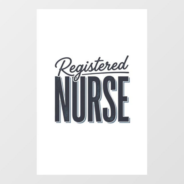 Autocollant Pour Fenêtre Infirmière diplômée Script Typographie Vector Desi (Feuille)