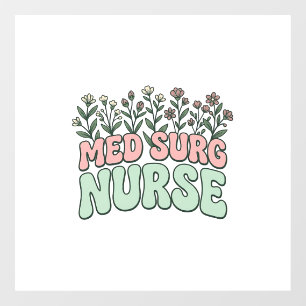 Autocollant Pour Fenêtre Infirmière en chirurgie florale dessin vectoriel v