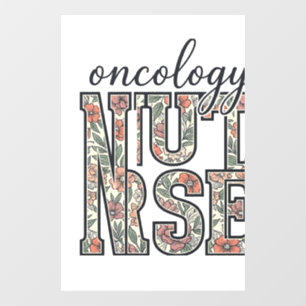 Autocollant Pour Fenêtre Infirmière en oncologie Floral Vintage
