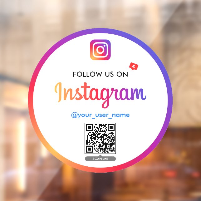 Autocollant Pour Fenêtre Instagram QR code Suivez-nous Business Logo Simple (Feuille 2)