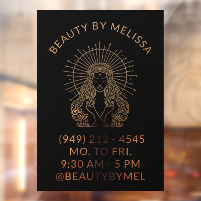 Autocollant Pour Fenêtre Institut de Beauté Maquillage Ongles Tarot Noir Do (Feuille 2)