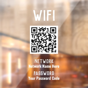 Autocollant Pour Fenêtre Instructions WiFi avec code QR