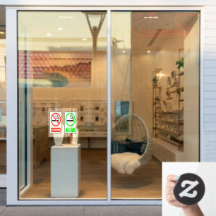Autocollant Pour Fenêtre Interdiction de fumer et zone fumeur
