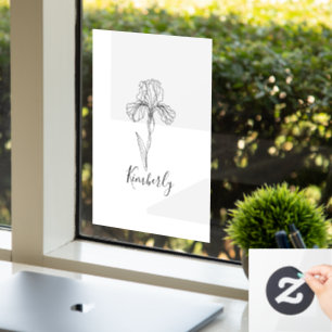 Autocollant Pour Fenêtre Iris personnalisé de février Fleur de naissance